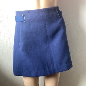 AMII BLUE ULTRASUEDE CLASSY SKIRT (S)